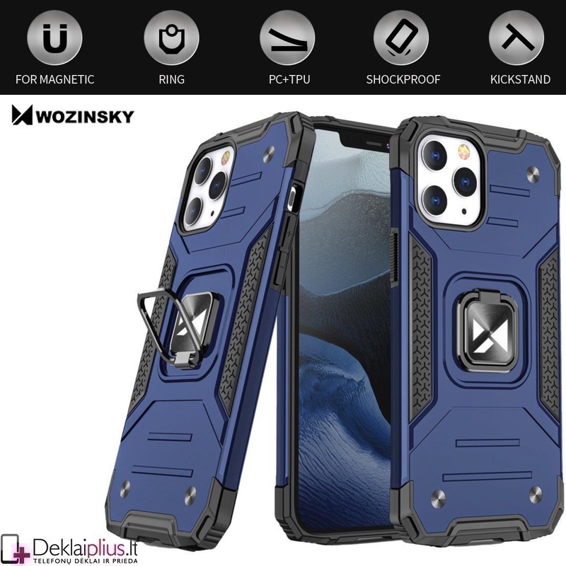 Wozinsky smūgiams atsparus dėklas su žiedu - mėlynas (telefonui Apple Iphone 13 Pro Max) Wozinsky smūgiams atsparus dėklas su žiedu - mėlynas (telefonui Apple Iphone 13 Pro Max)
